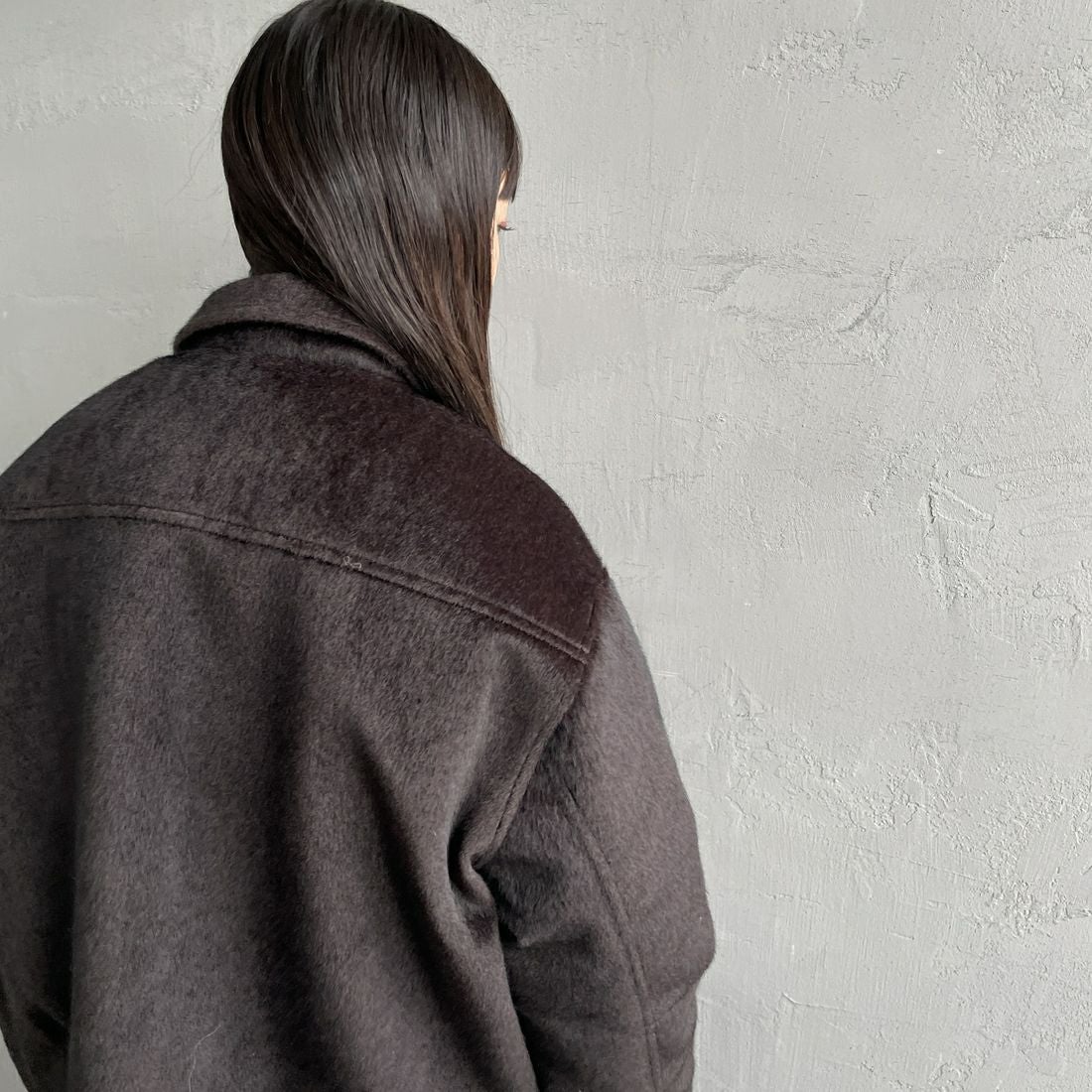 Noir Fabrik [ヌワールファブリック] ホースファージップジャケット [25551-HN] BROWN &&モデル身長：150cm 着用サイズ：F&&