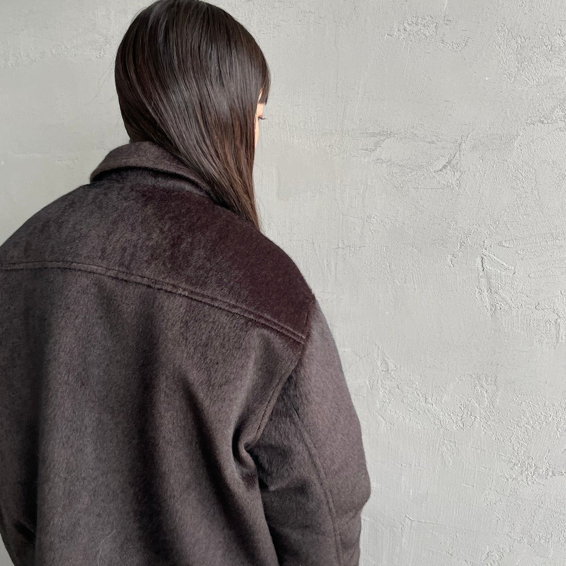 Noir Fabrik [ヌワールファブリック] ホースファージップジャケット [25551-HN] BROWN &&モデル身長：150cm 着用サイズ：F&&