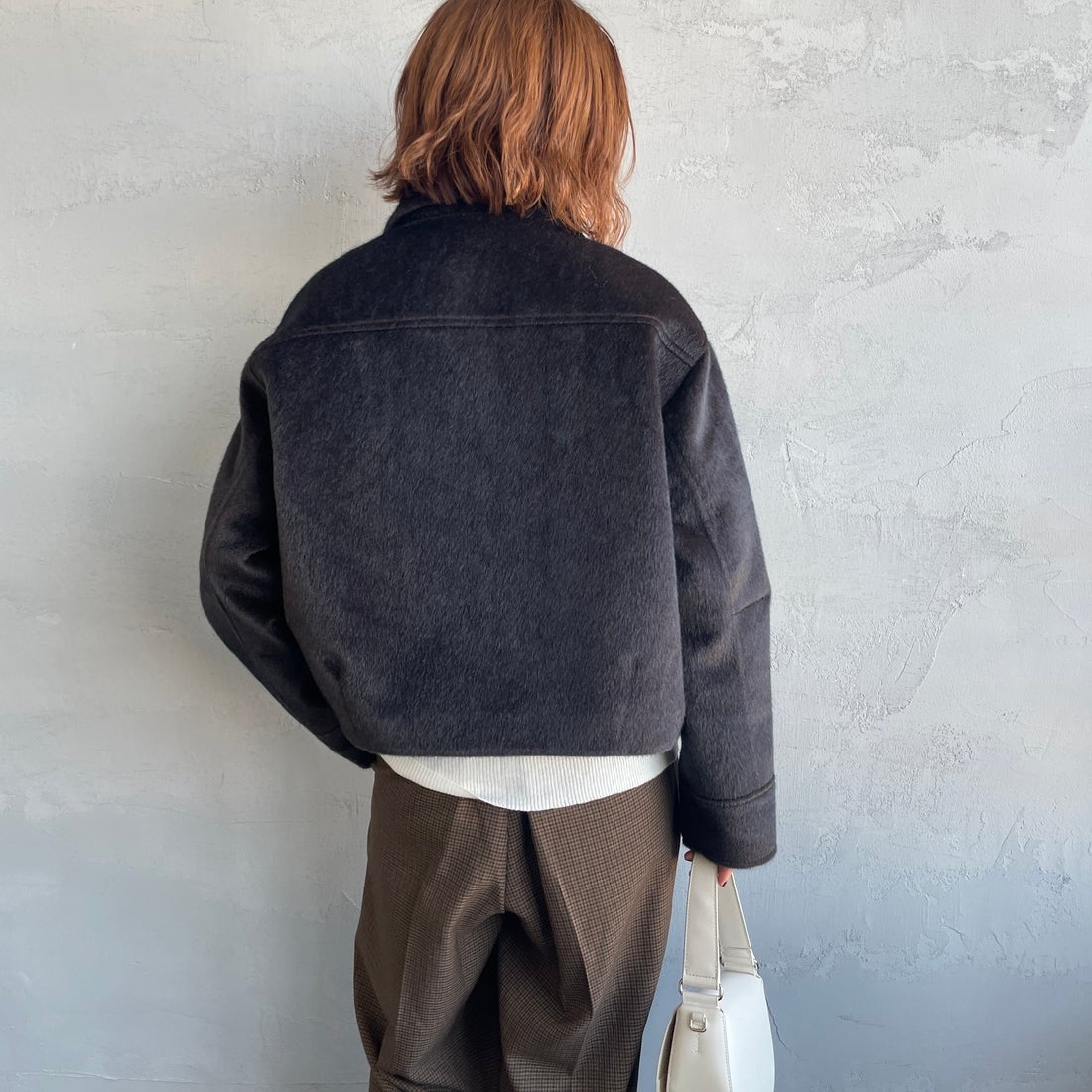 Noir Fabrik [ヌワールファブリック] ホースファージップジャケット [25551-HN] BROWN &&モデル身長：158cm 着用サイズ：F&&