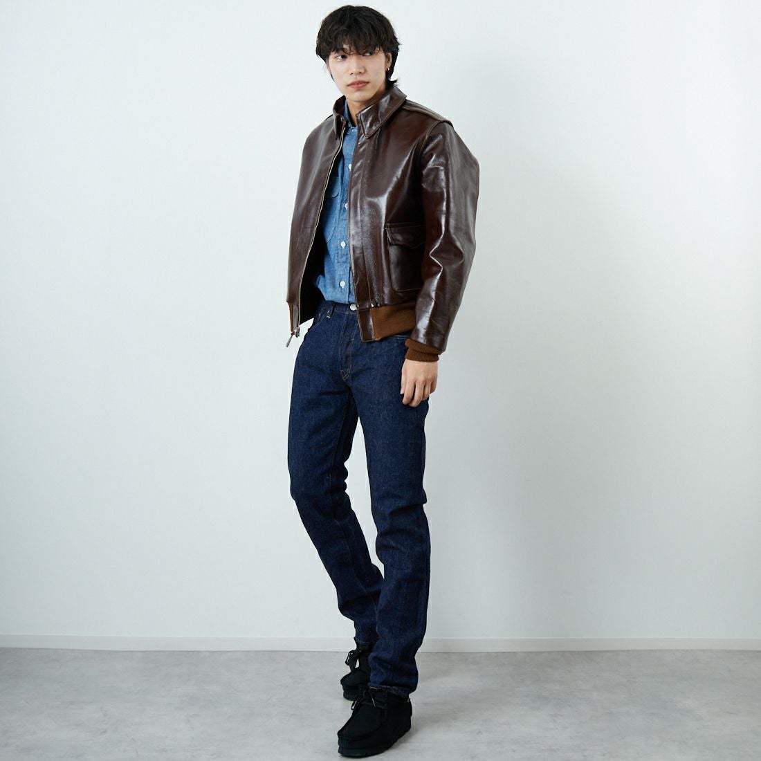 WAREHOUSE [ウエアハウス] Lot 900XX スリムジーンズ [900XX] ONE WASH &&モデル身長：179cm 着用サイズ：29&&