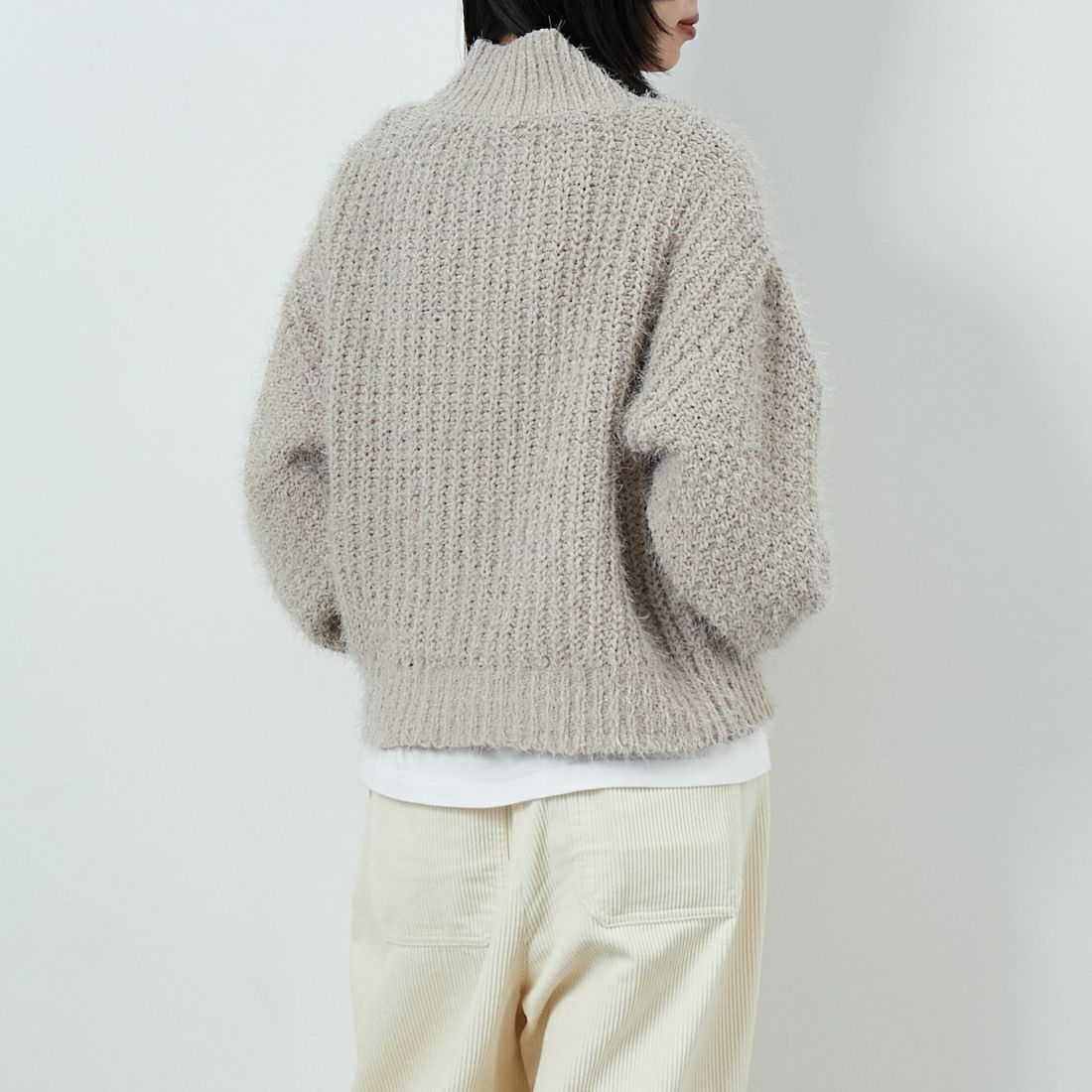 Jf Ready Made [ジェイエフレディメイド] バスケットモール スタンドネックプルオーバー [3225420] ｸﾞﾚｰﾍﾞｰｼﾞｭ &&モデル身長：162cm 着用サイズ：F&&