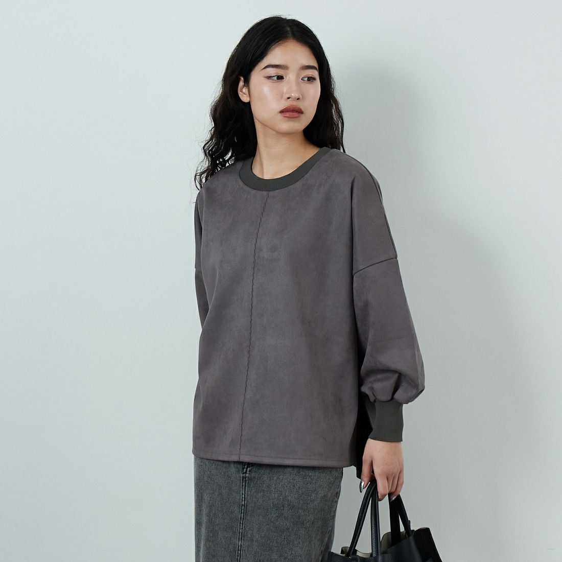 ﾁｬｺｰﾙｸﾞﾚｰ&&モデル身長：162cm 着用サイズ：F&&