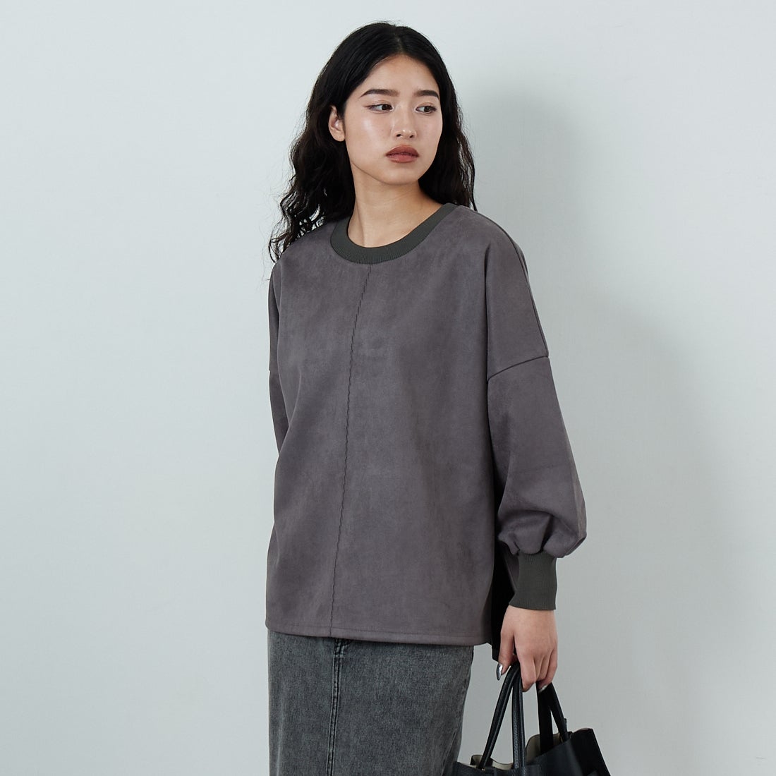 ﾁｬｺｰﾙｸﾞﾚｰ&&モデル身長：162cm 着用サイズ：F&&