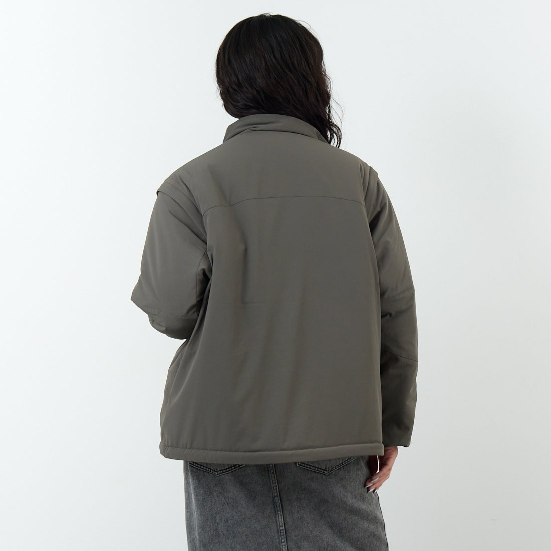 Jeans Factory Clothes [ジーンズファクトリークローズ] ECWCS スリングユニットジャケット [JFC-254-068]BROWN &&モデル身長：162cm 着用サイズ：S&&