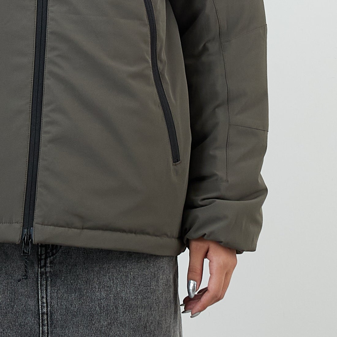 Jeans Factory Clothes [ジーンズファクトリークローズ] ECWCS スリングユニットジャケット [JFC-254-068]BROWN &&モデル身長：162cm 着用サイズ：S&&