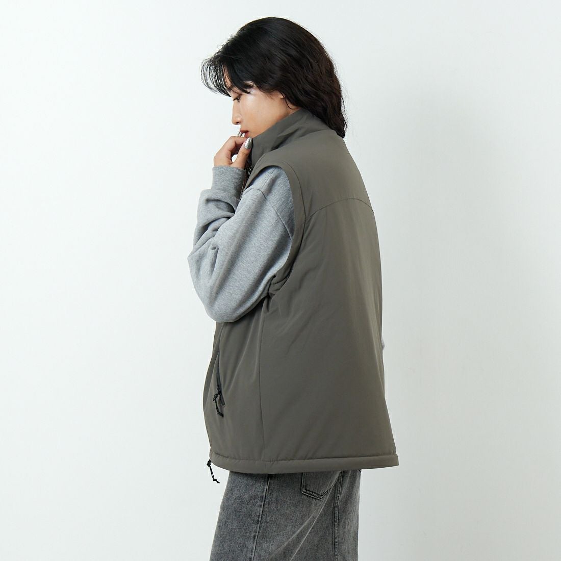 Jeans Factory Clothes [ジーンズファクトリークローズ] ECWCS スリングユニットジャケット [JFC-254-068]BROWN &&モデル身長：162cm 着用サイズ：S&&