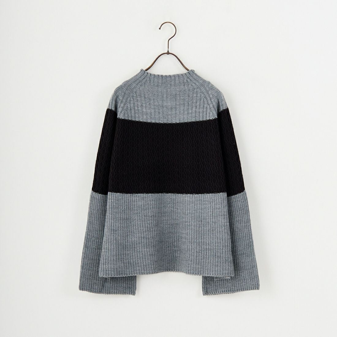 Jeans Factory Clothes [ジーンズファクトリークローズ] ホールガーメント3段柄ニットプルオーバー [113-2050] ｸﾞﾚｰ