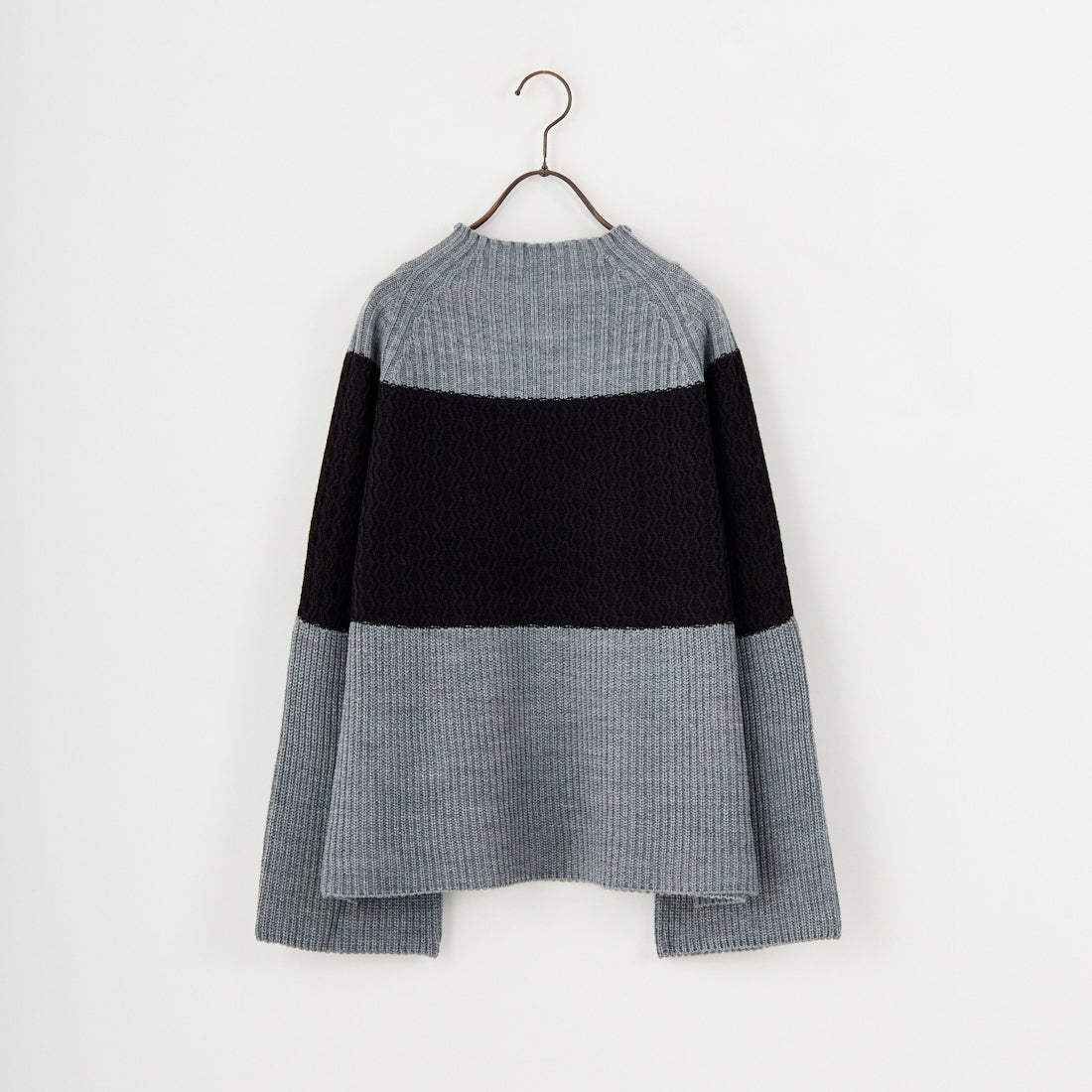 Jeans Factory Clothes [ジーンズファクトリークローズ] ホールガーメント3段柄ニットプルオーバー [113-2050] ｸﾞﾚｰ
