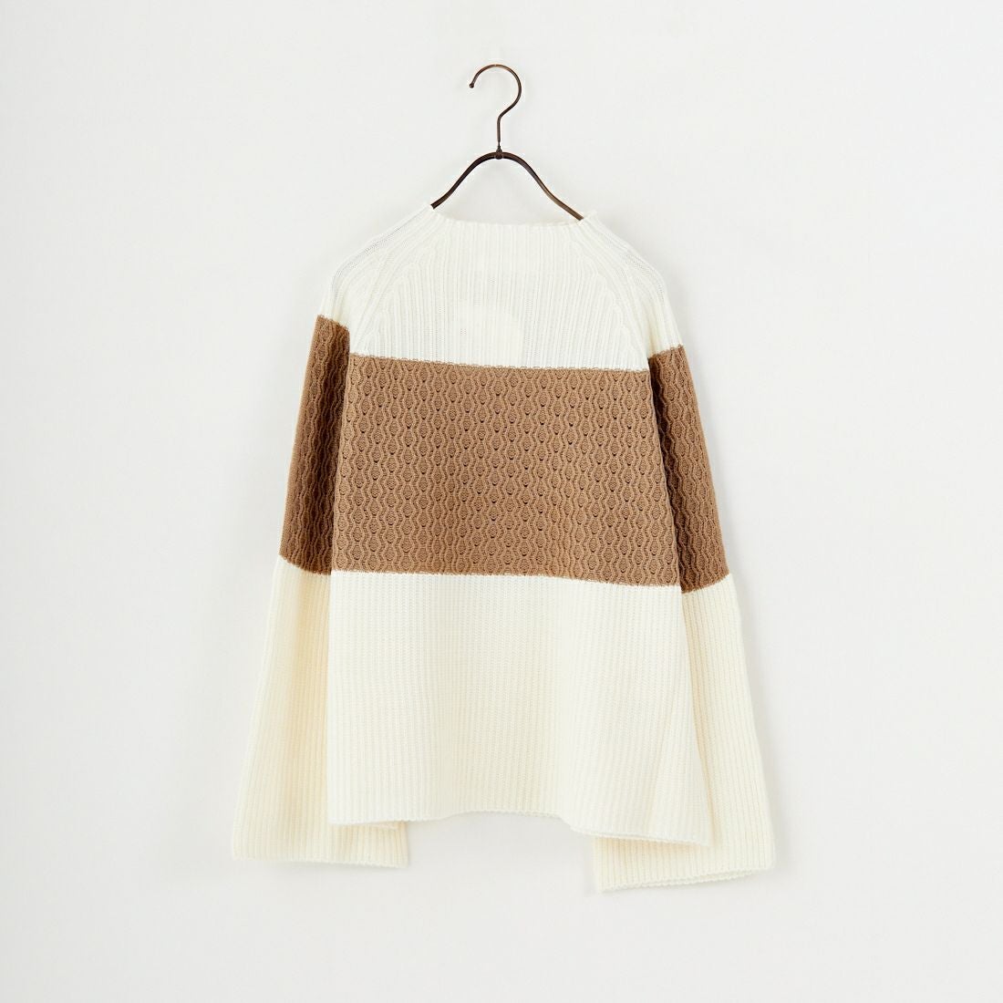 Jeans Factory Clothes [ジーンズファクトリークローズ] ホールガーメント3段柄ニットプルオーバー [113-2050] ｵﾌﾎﾜｲﾄ