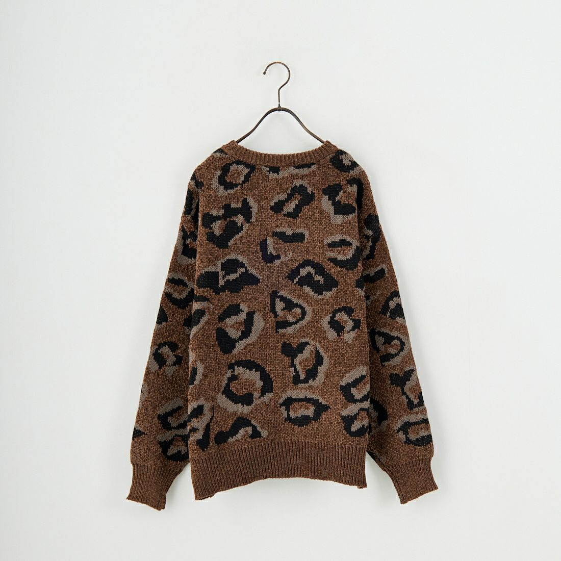 SLICK [スリック] モールヤーン レオパードジャカード プルオーバーニット [5151056] 500 BROWN