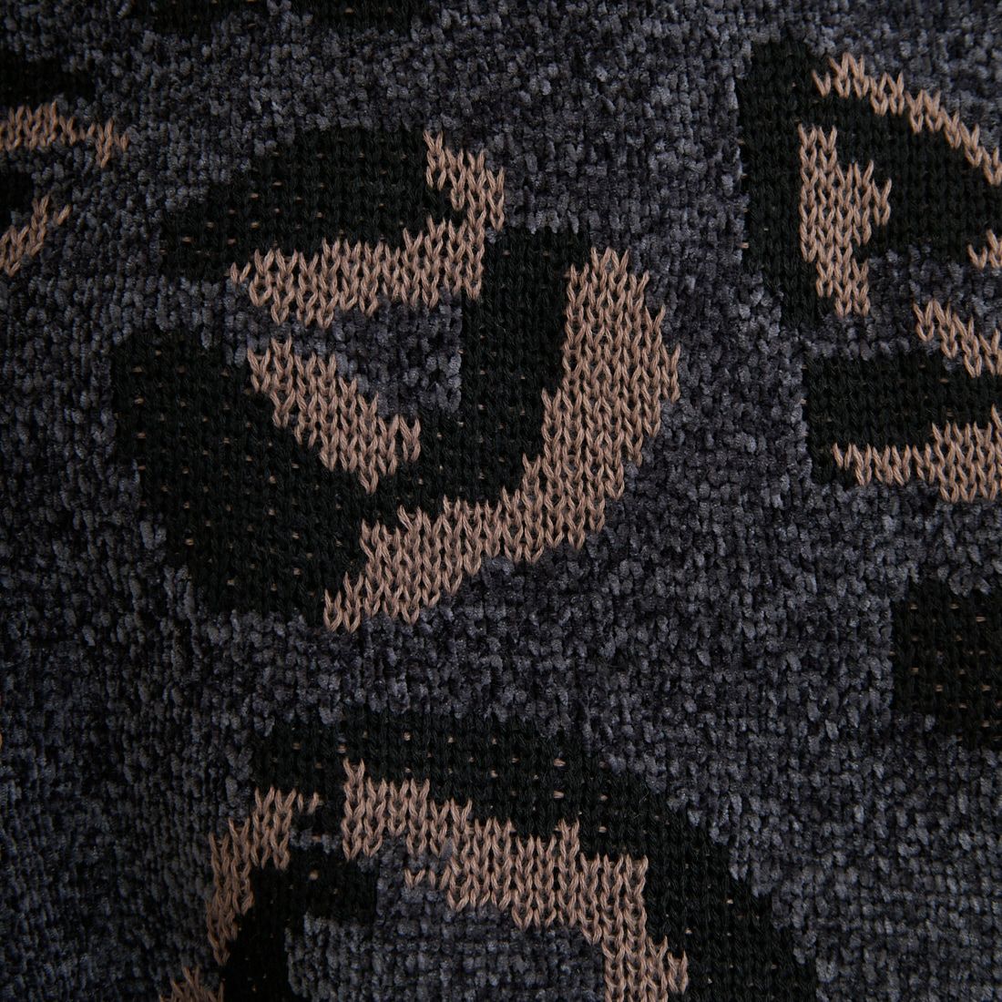 SLICK [スリック] モールヤーン レオパードジャカード プルオーバーニット [5151056] 700 BLACK