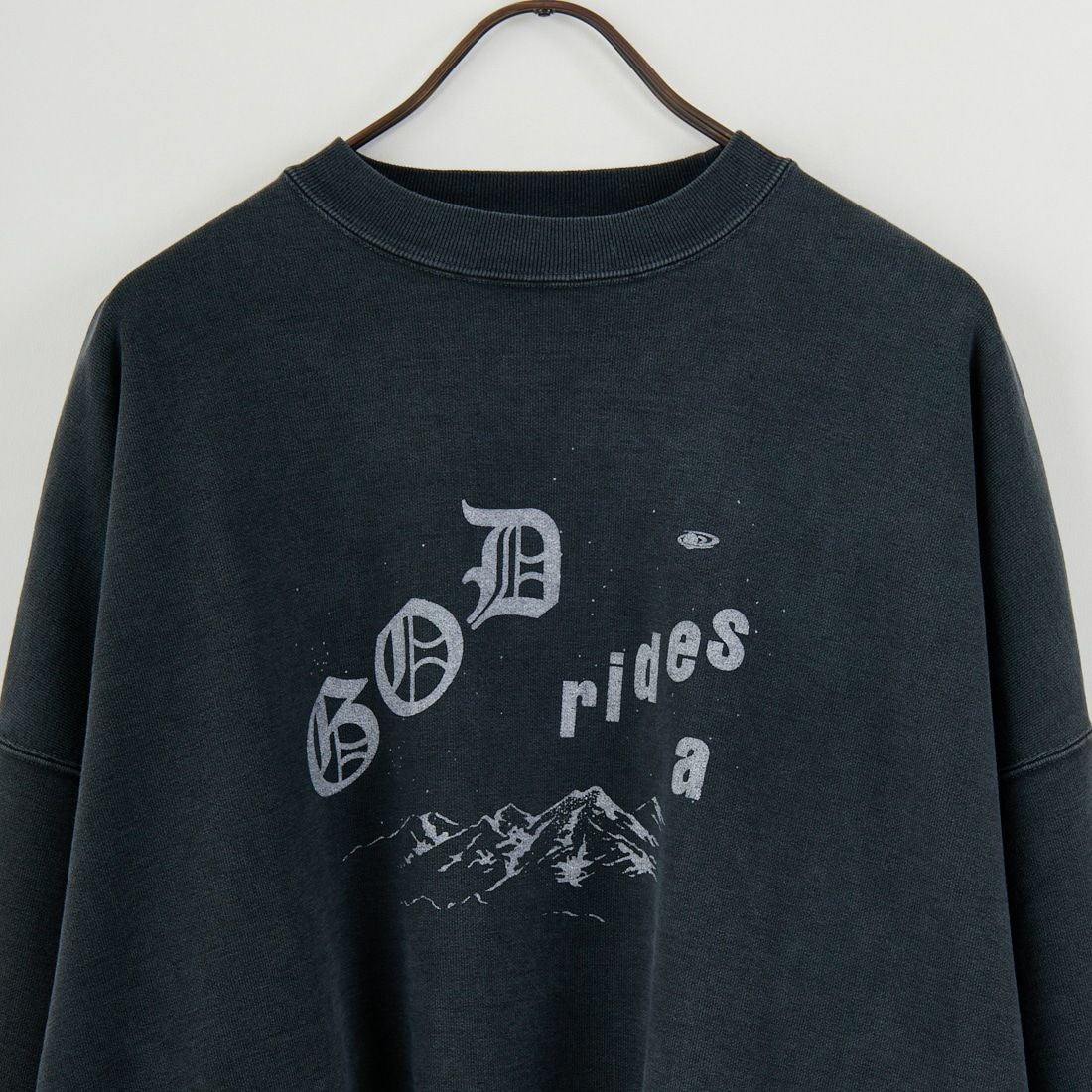 REMI RELIEF [レミレリーフ] 別注 SP加工 ダメージクルーネックスウェット [RN29373268-JF] BLACK