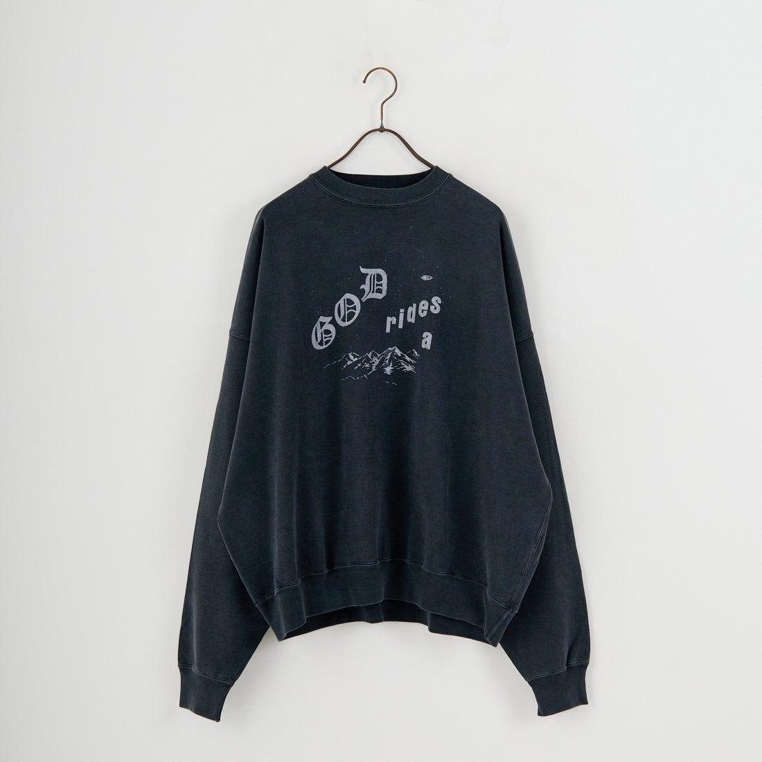 REMI RELIEF [レミレリーフ] 別注 SP加工 ダメージクルーネックスウェット [RN29373268-JF] BLACK