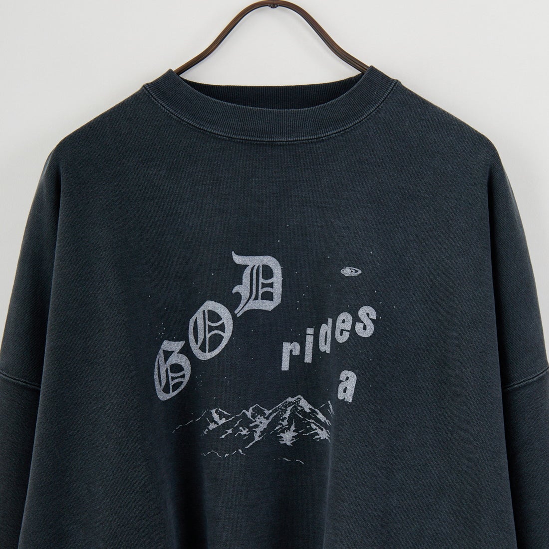 REMI RELIEF [レミレリーフ] 別注 SP加工 ダメージクルーネックスウェット [RN29373268-JF] BLACK
