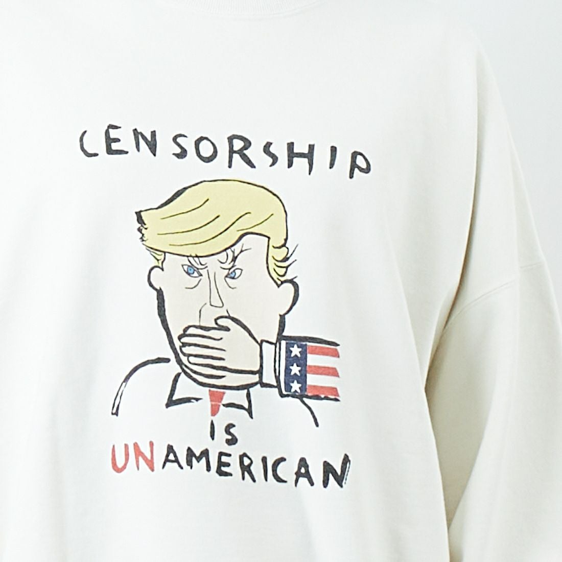 REMI RELIEF [レミレリーフ] 別注 SP加工 ダメージクルーネックスウェット [RN29373274-JF] OFF &&モデル身長：162cm 着用サイズ：M&&