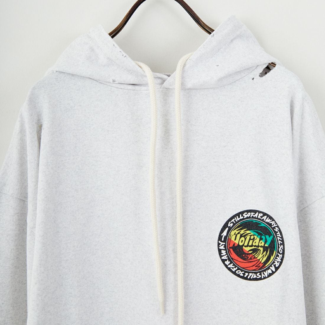 HOLIDAY [ホリデイ] スーパーファインドライ ロングスリーブダメージフーディ [25201006] S.GRAY