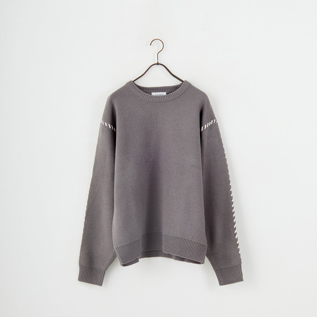 33Degrees [サーティスリーディグリーズ] ハンドステッチクルーネックニット [ND-25755014] 03 GREY