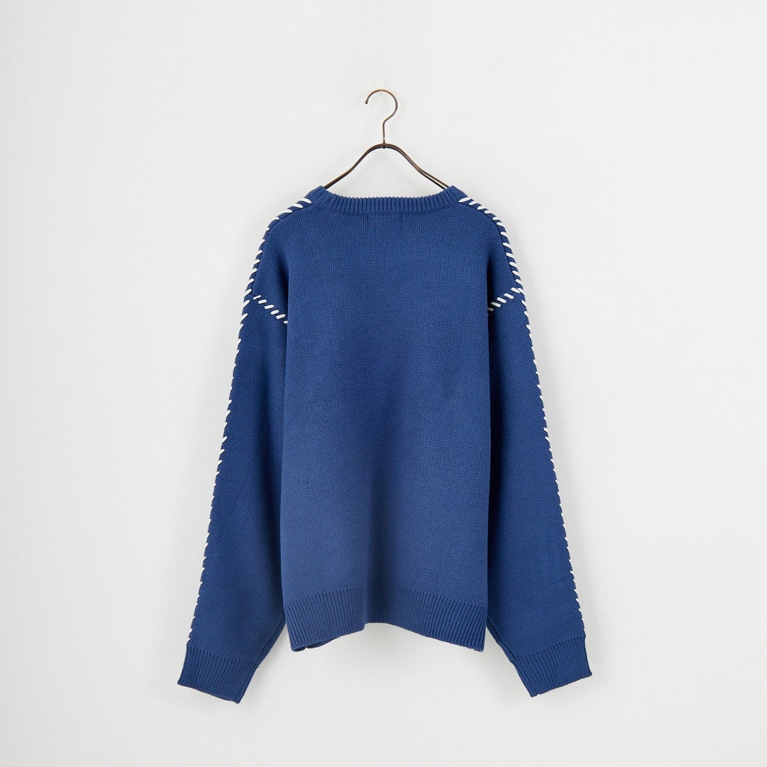 33Degrees [サーティスリーディグリーズ] ハンドステッチクルーネックニット [ND-25755014] 67 BLU GRY