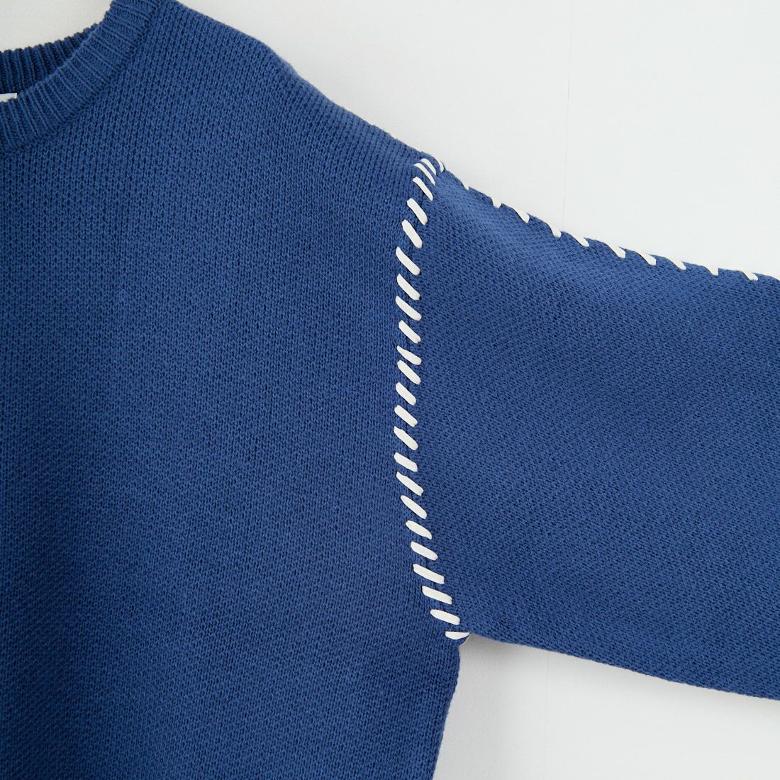 33Degrees [サーティスリーディグリーズ] ハンドステッチクルーネックニット [ND-25755014] 67 BLU GRY