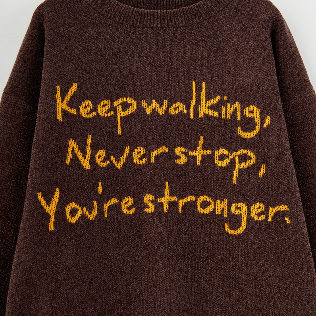 33Degrees [サーティスリーディグリーズ] グラフィックモールクルーネックニット [ND-25755017] 32 BROWN