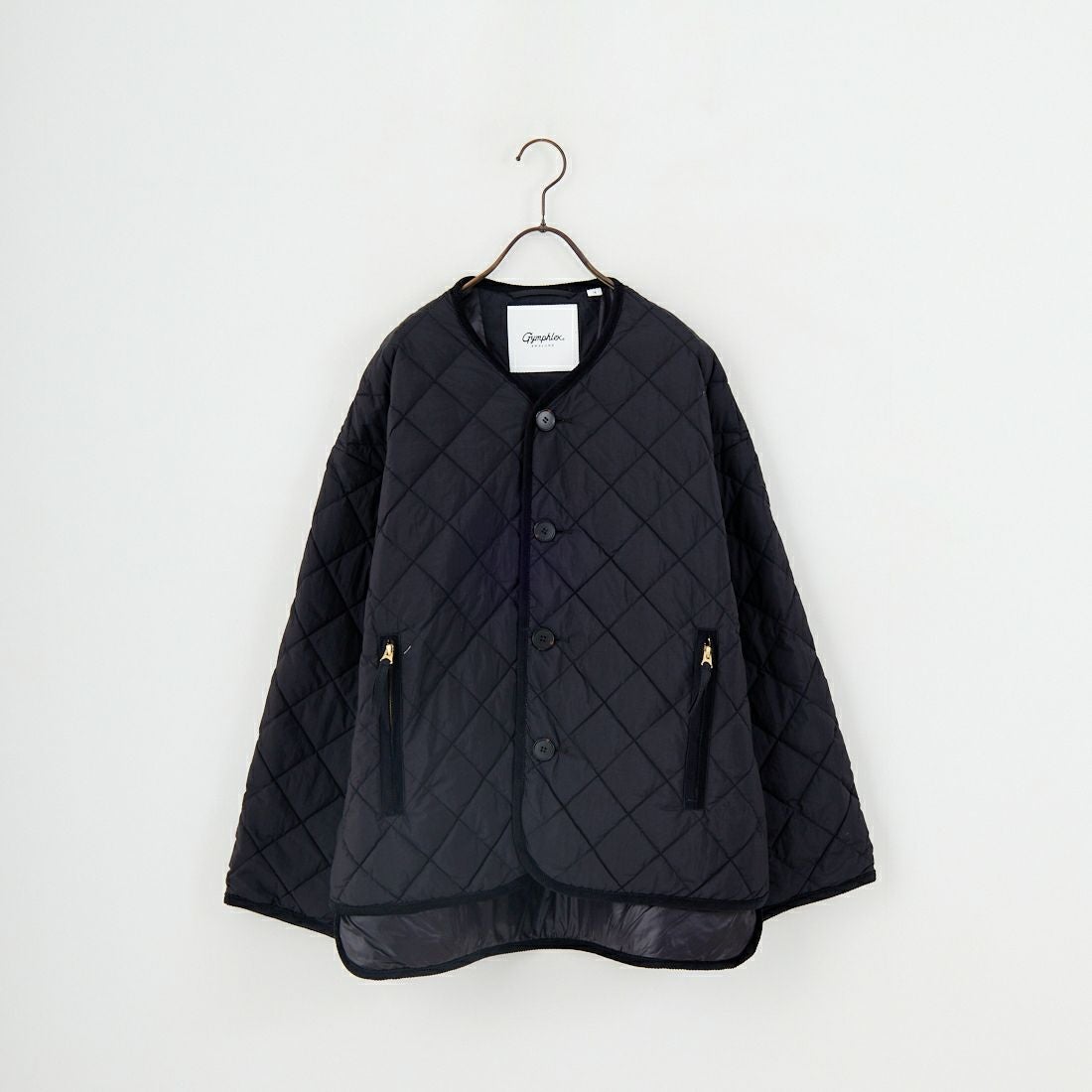 Gymphlex [ジムフレックス] キルトダウンカラーレスジャケット [GY-A0431NYM] BLACK
