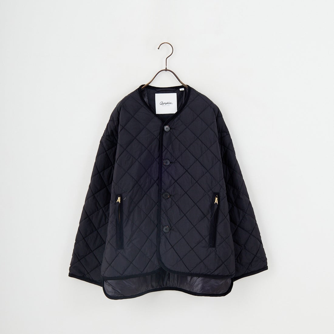 Gymphlex [ジムフレックス] キルトダウンカラーレスジャケット [GY-A0431NYM] BLACK