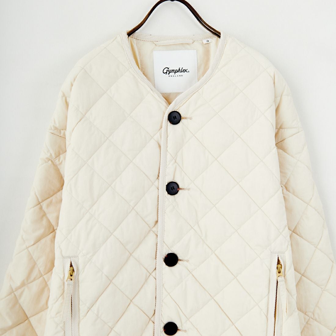 Gymphlex [ジムフレックス] キルトダウンカラーレスジャケット [GY-A0431NYM] OYSTER