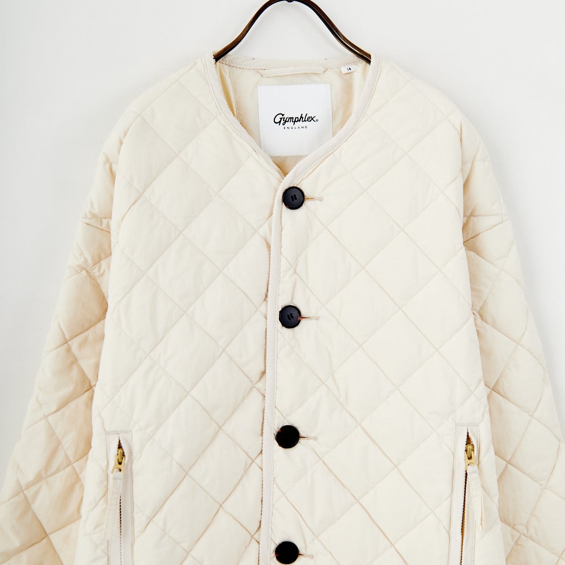 Gymphlex [ジムフレックス] キルトダウンカラーレスジャケット [GY-A0431NYM] OYSTER