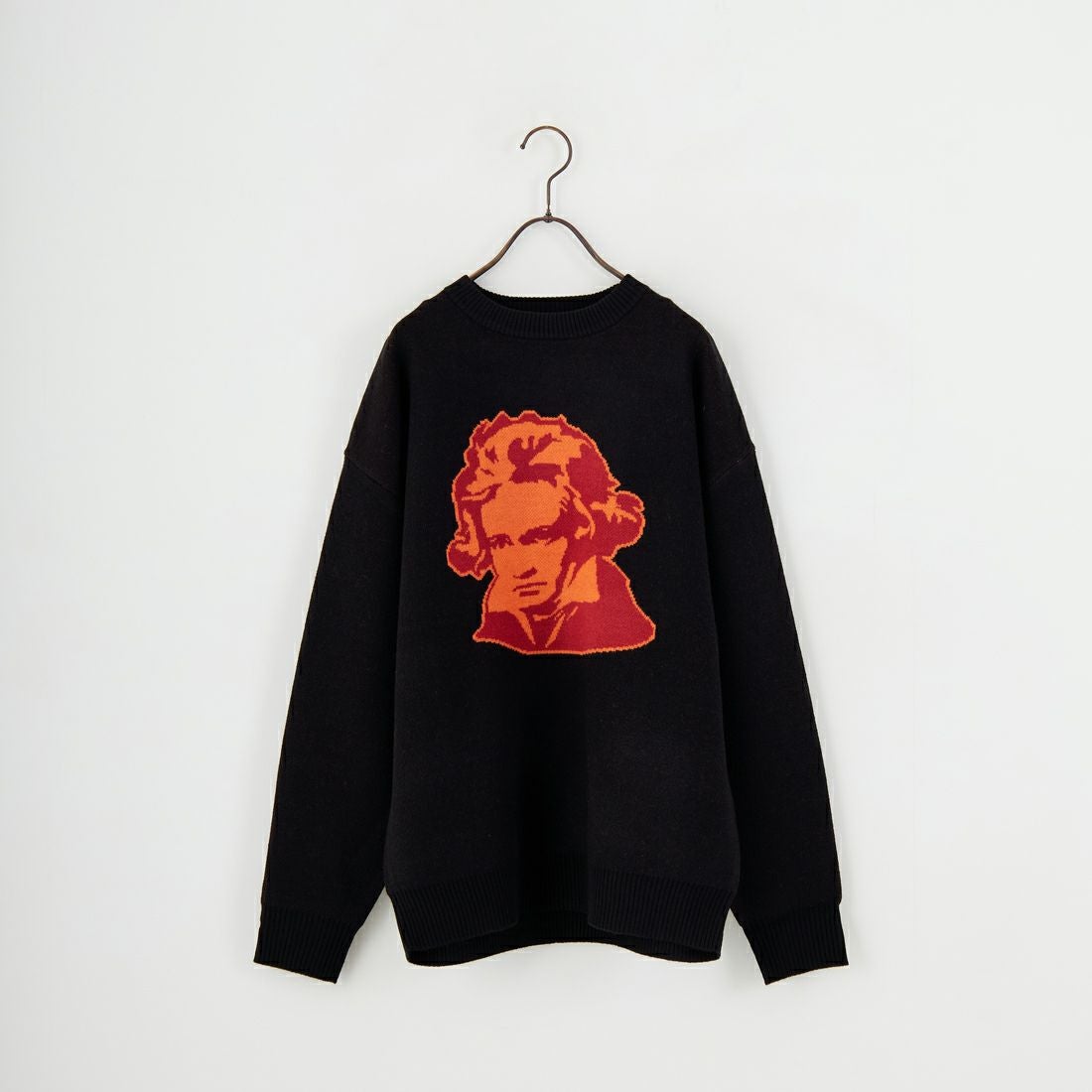 Noir Fabrik [ヌワールファブリック] 人物像柄ダブルジャガードニット [NF-254-097] C BLK/ORG C BLK/ORG