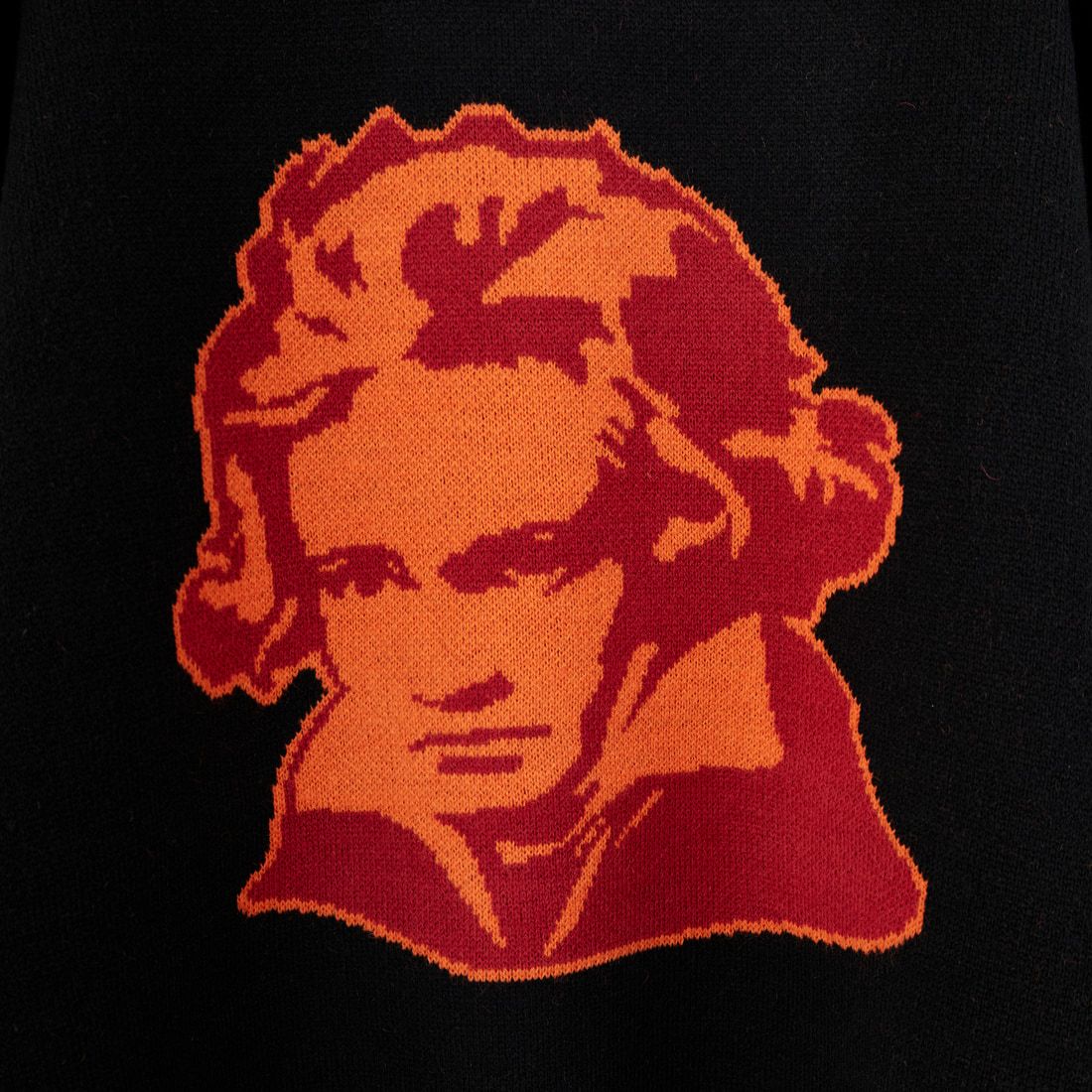 Noir Fabrik [ヌワールファブリック] 人物像柄ダブルジャガードニット [NF-254-097] C BLK/ORG C BLK/ORG