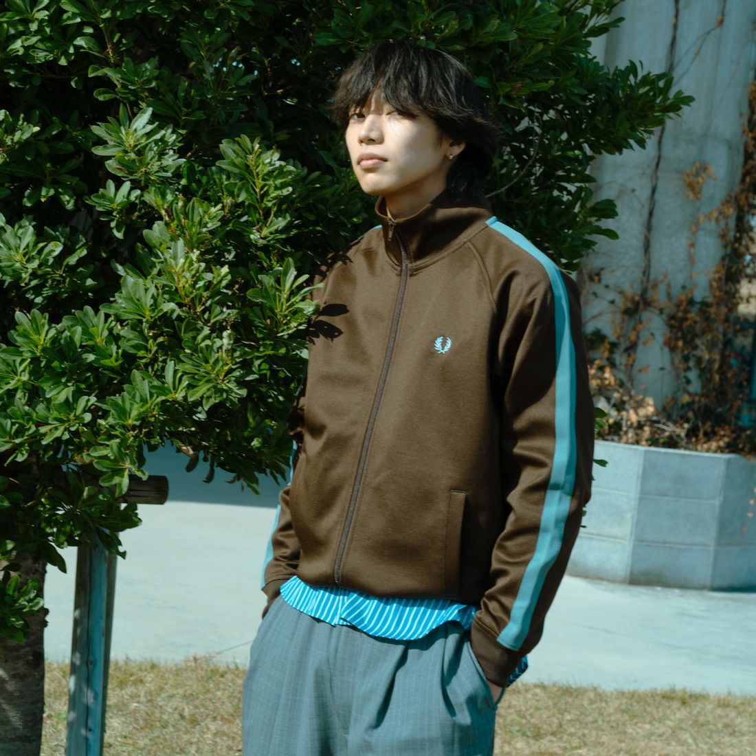 FRED PERRY [フレッドペリー] 別注 配色ライン トラックジャケット