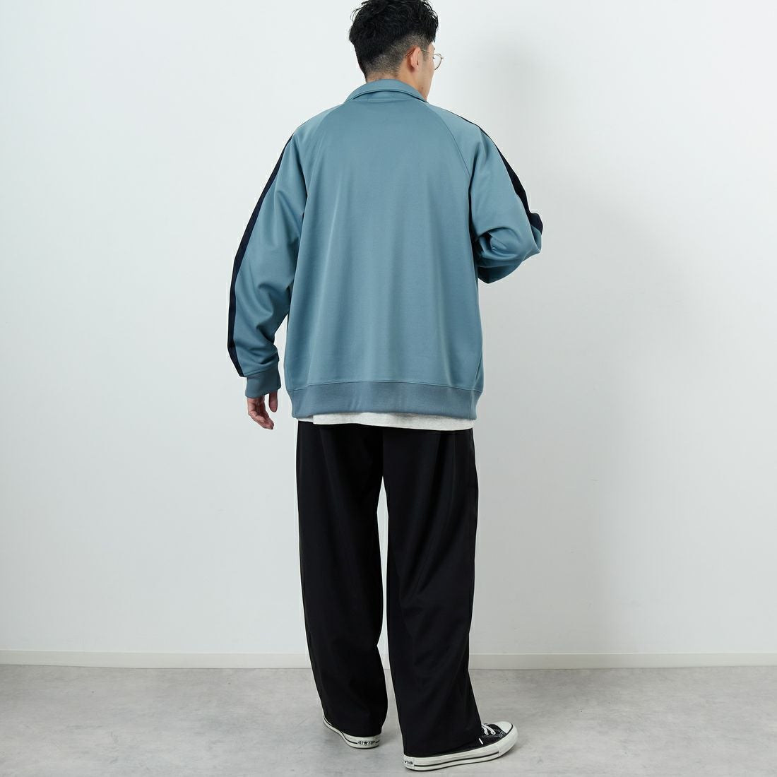 FRED PERRY [フレッドペリー] 別注 配色ライン トラックジャケット [FPM-25A-029JF] STOCKPORTB &&モデル身長：168cm 着用サイズ：L&&