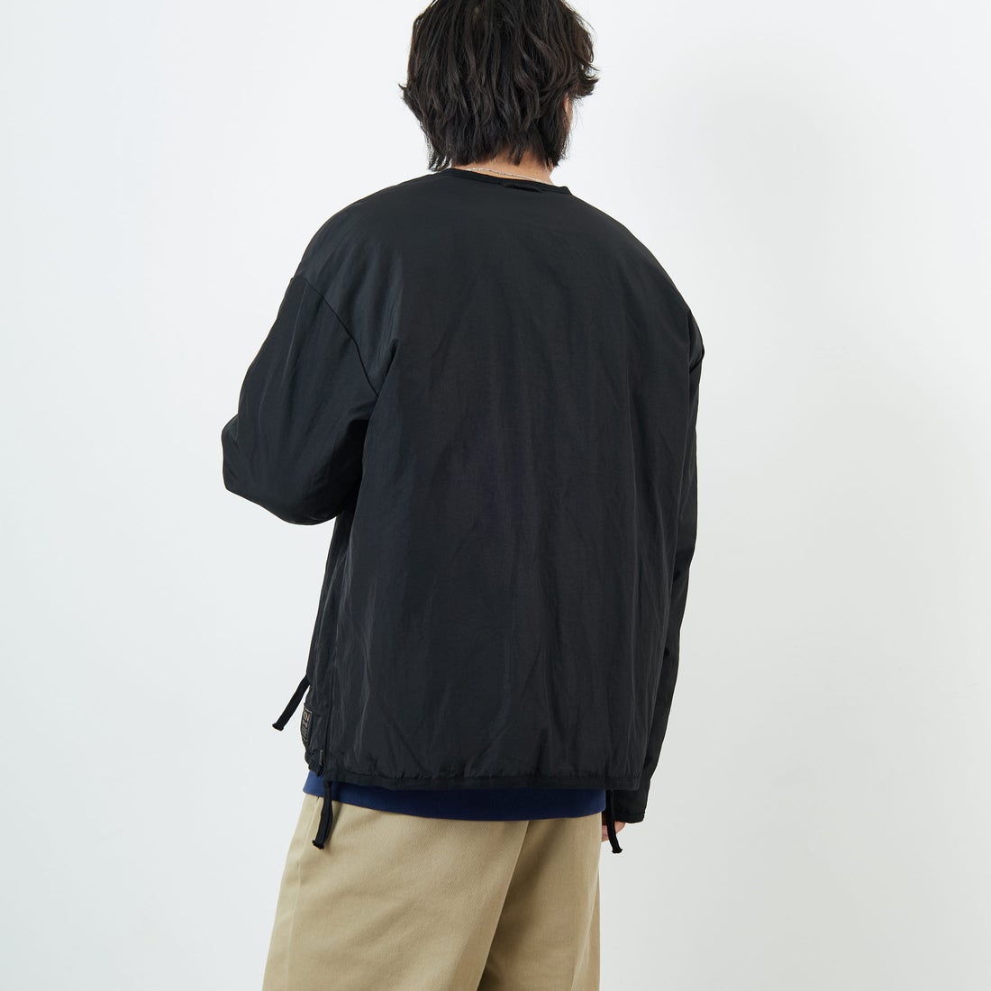 TAION [タイオン] 別注 リバーシブル ライトダウンジャケット [TAION-JF001] BLACK &&モデル身長：179cm 着用サイズ：L&&