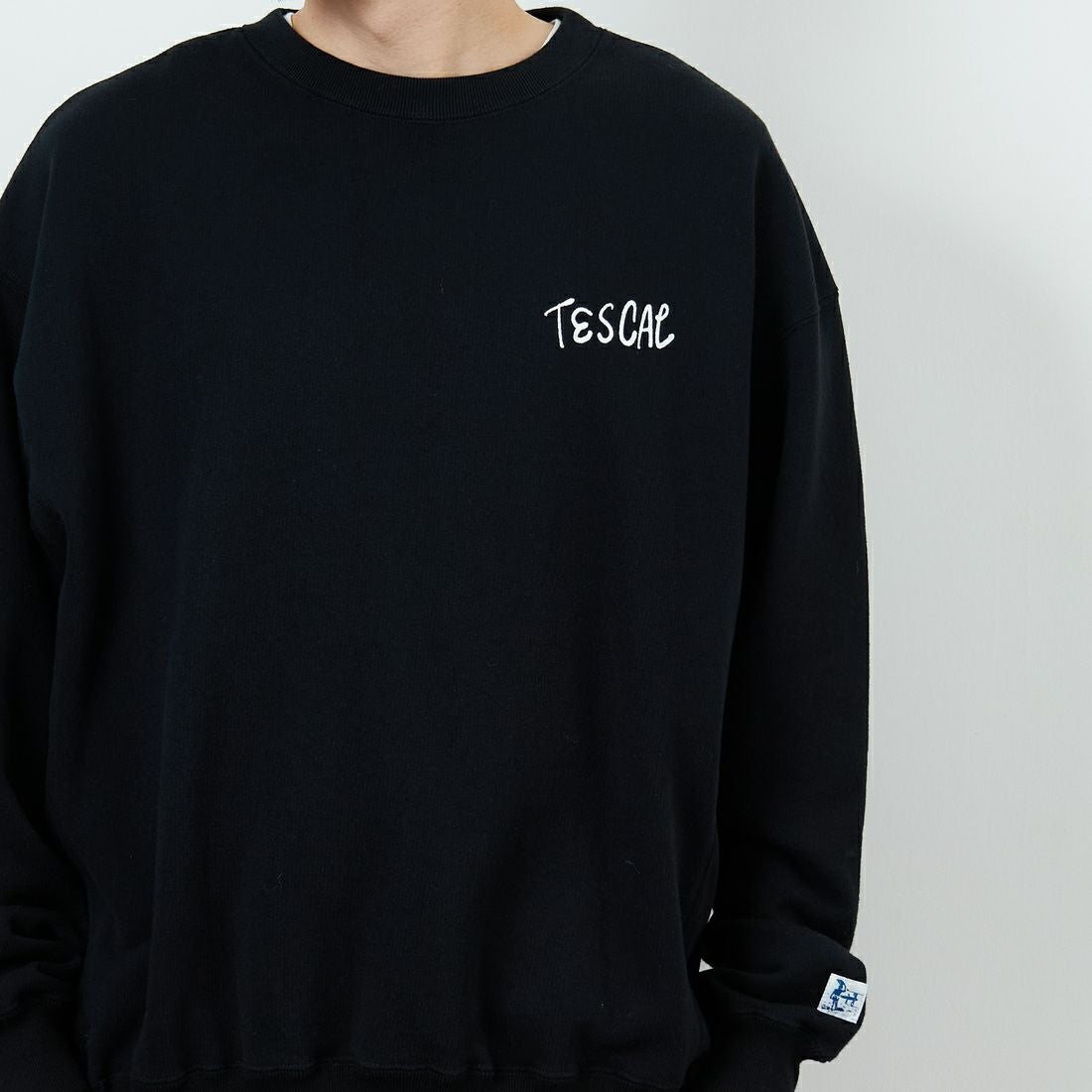 The Endless Summer [エンドレスサマー] 別注 手描き風BUHI バックプリントスウェット [FH-25774500-JF] BLACK &&モデル身長：168cm 着用サイズ：L&&