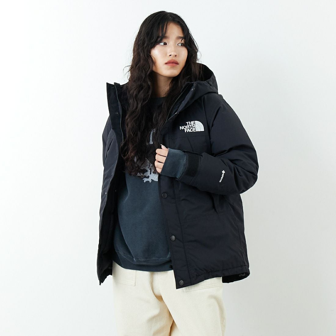THE NORTH FACE [ザ ノースフェイス] マウンテンダウンジャケット [ND92549] K &&モデル身長：162cm 着用サイズ：XS&&