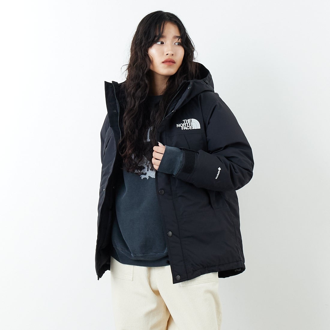 THE NORTH FACE [ザ ノースフェイス] マウンテンダウンジャケット [ND92549] K &&モデル身長：162cm 着用サイズ：XS&&