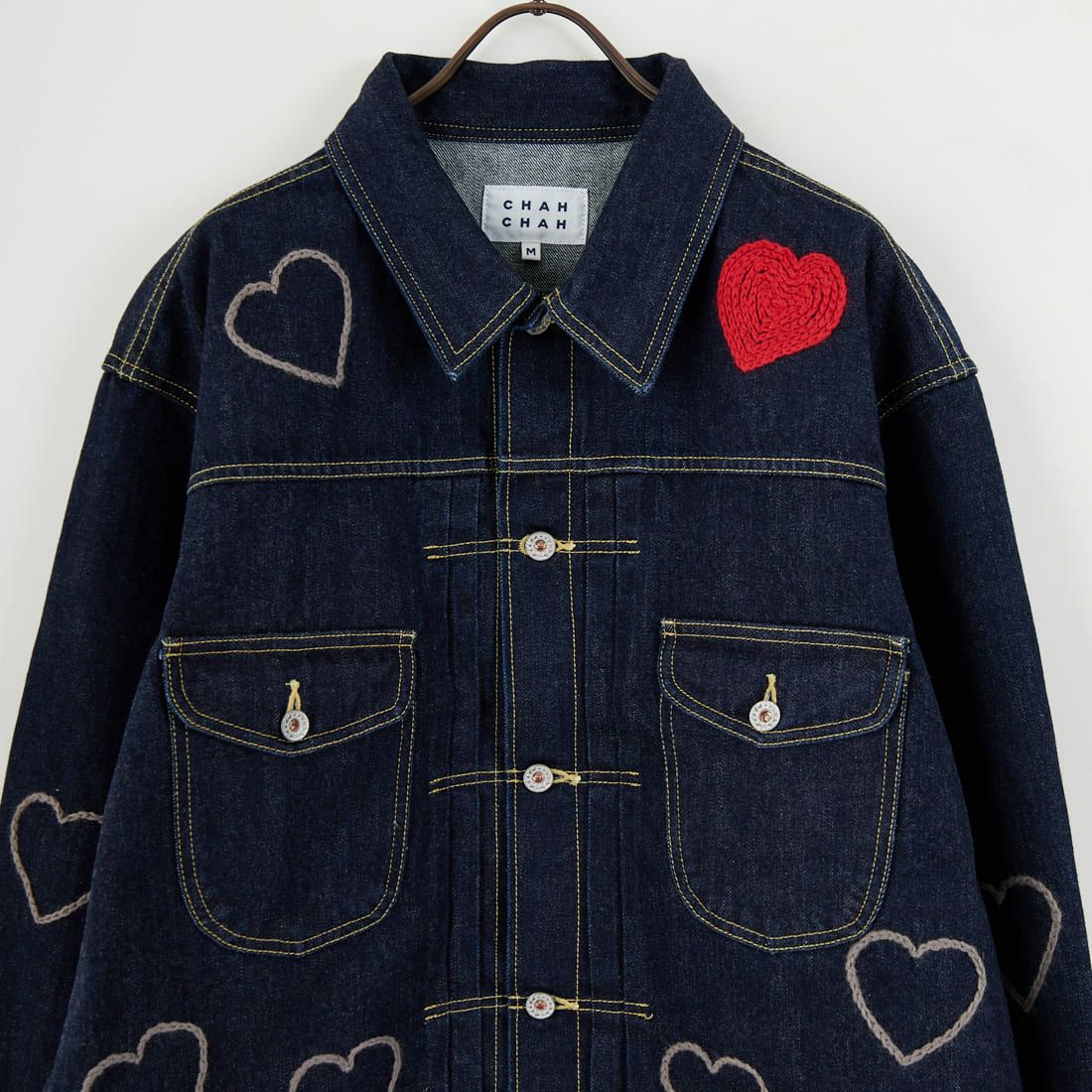 ChahChah [チャーチャー] ハッピーハートフル デニムトラッカージャケット [CC-25FW-DJH-01] HEARTF O.W