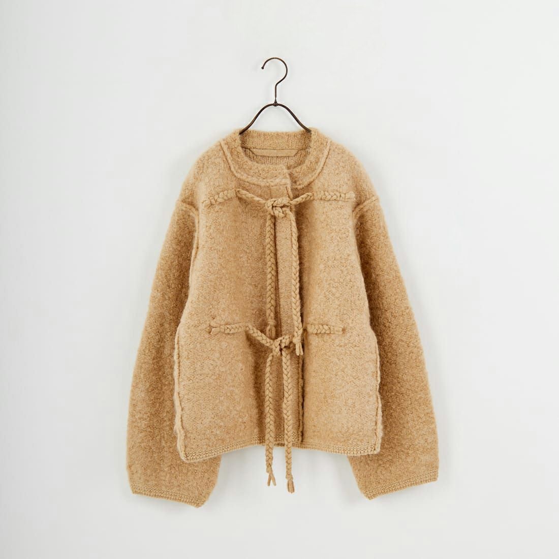 UNFIL [アンフィル] モヘア&シェットランドウール ジャンボループニットジャケット [WVFL-UW130] CAMEL