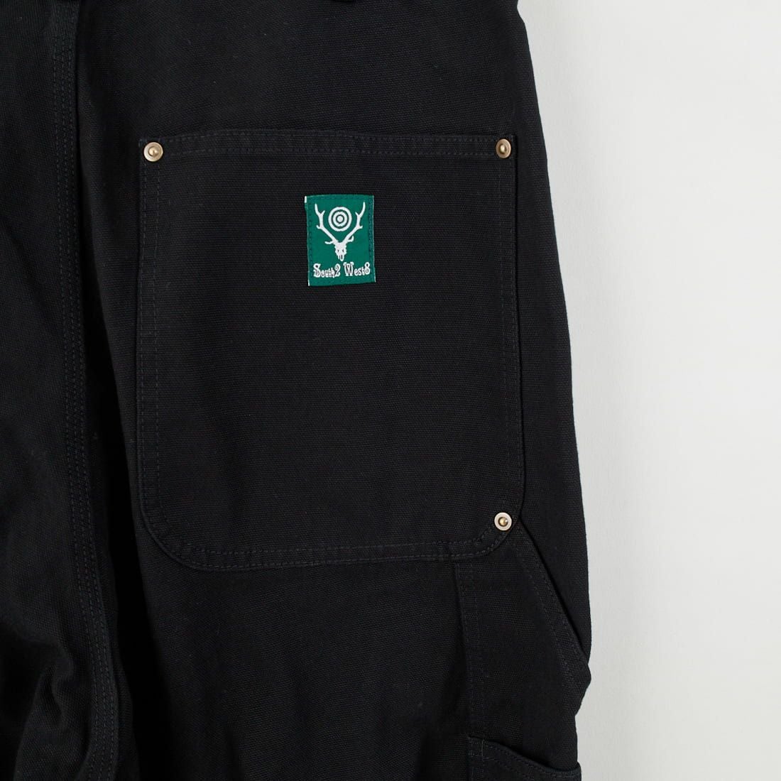 South2West8 [サウスツーウエストエイト] コットンキャンバス ダブルニーペインターパンツ [RW588] C BLACK