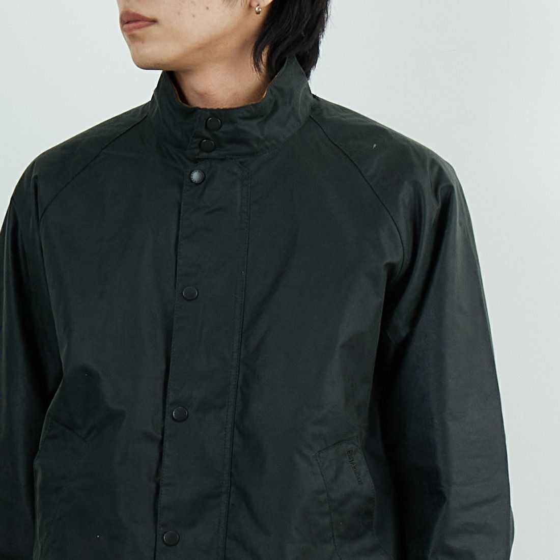 Barbour [バブアー] TRANSPORT/トランスポート スタンドカラーワックスブルゾン [MWX2497] SG91 &&モデル身長：179cm 着用サイズ：38&&
