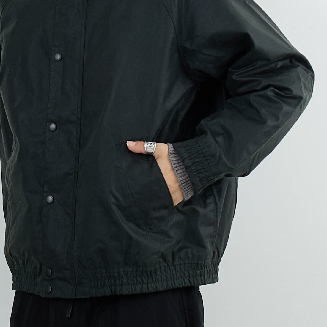 Barbour [バブアー] TRANSPORT/トランスポート スタンドカラーワックスブルゾン [MWX2497] SG91 &&モデル身長：179cm 着用サイズ：38&&