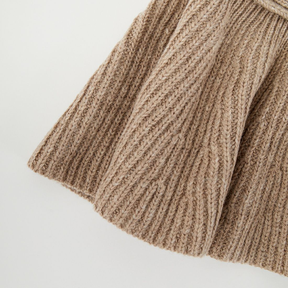 UNFIL [アンフィル] ウーレンコットン&EXファインラムウール リブニットフリルカラー [WVFL-UW125] MOCHA