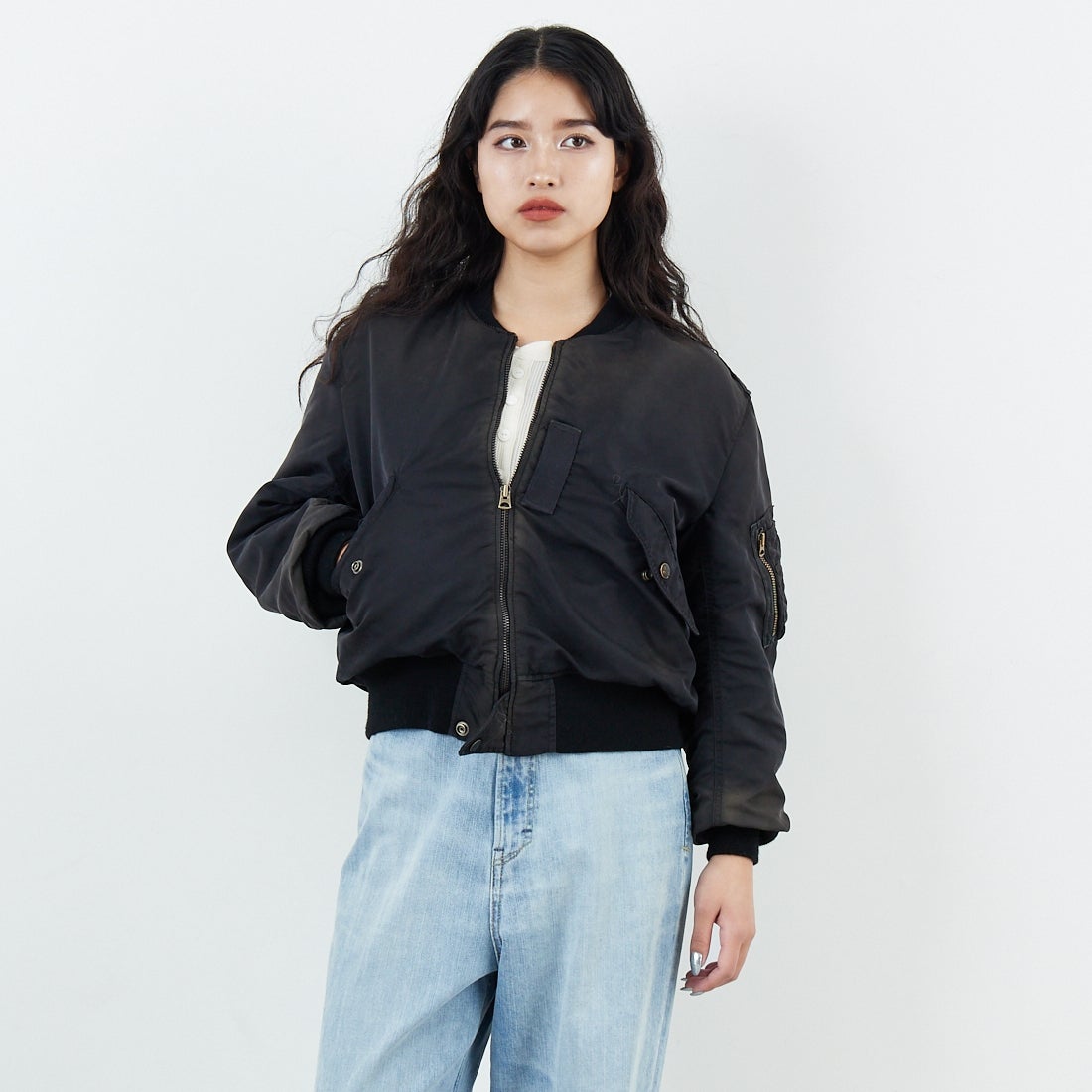 AGED BLACK&&モデル身長：162cm 着用サイズ：S&&