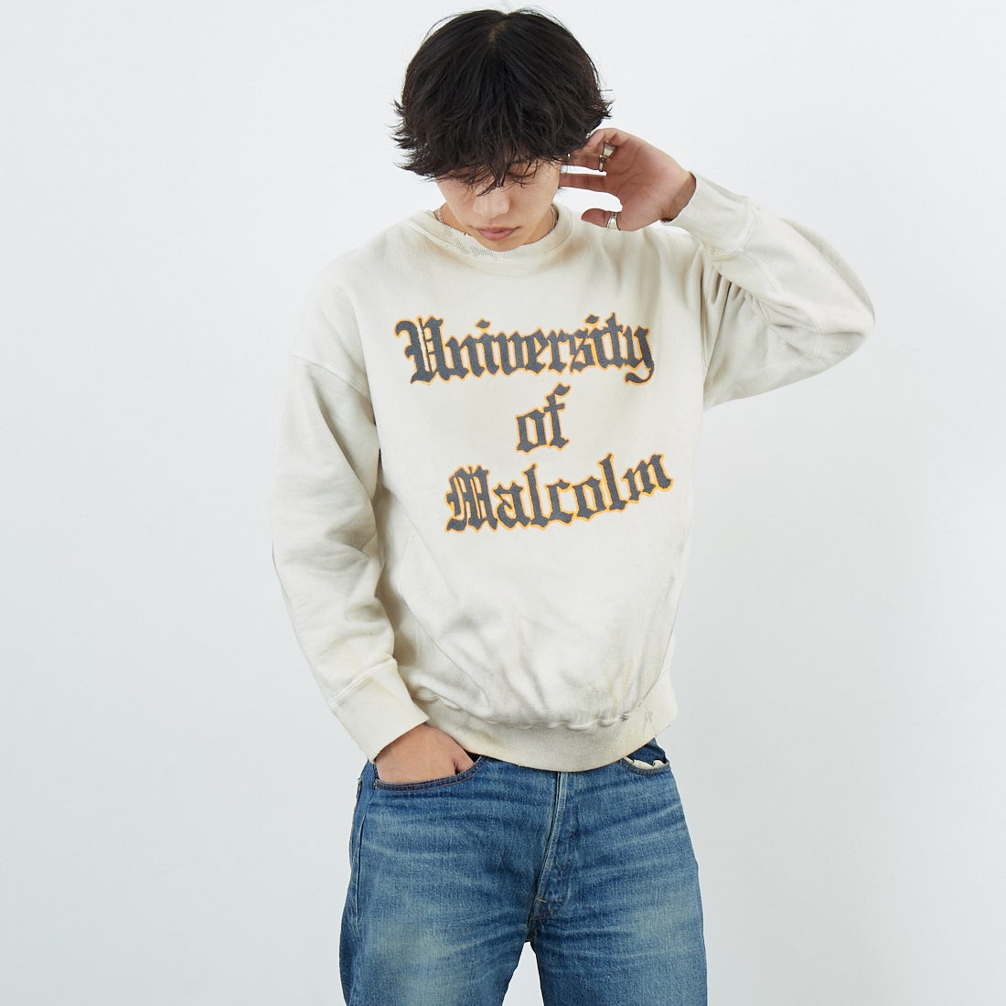 AGED WHITE&&モデル身長：179cm 着用サイズ：L&&