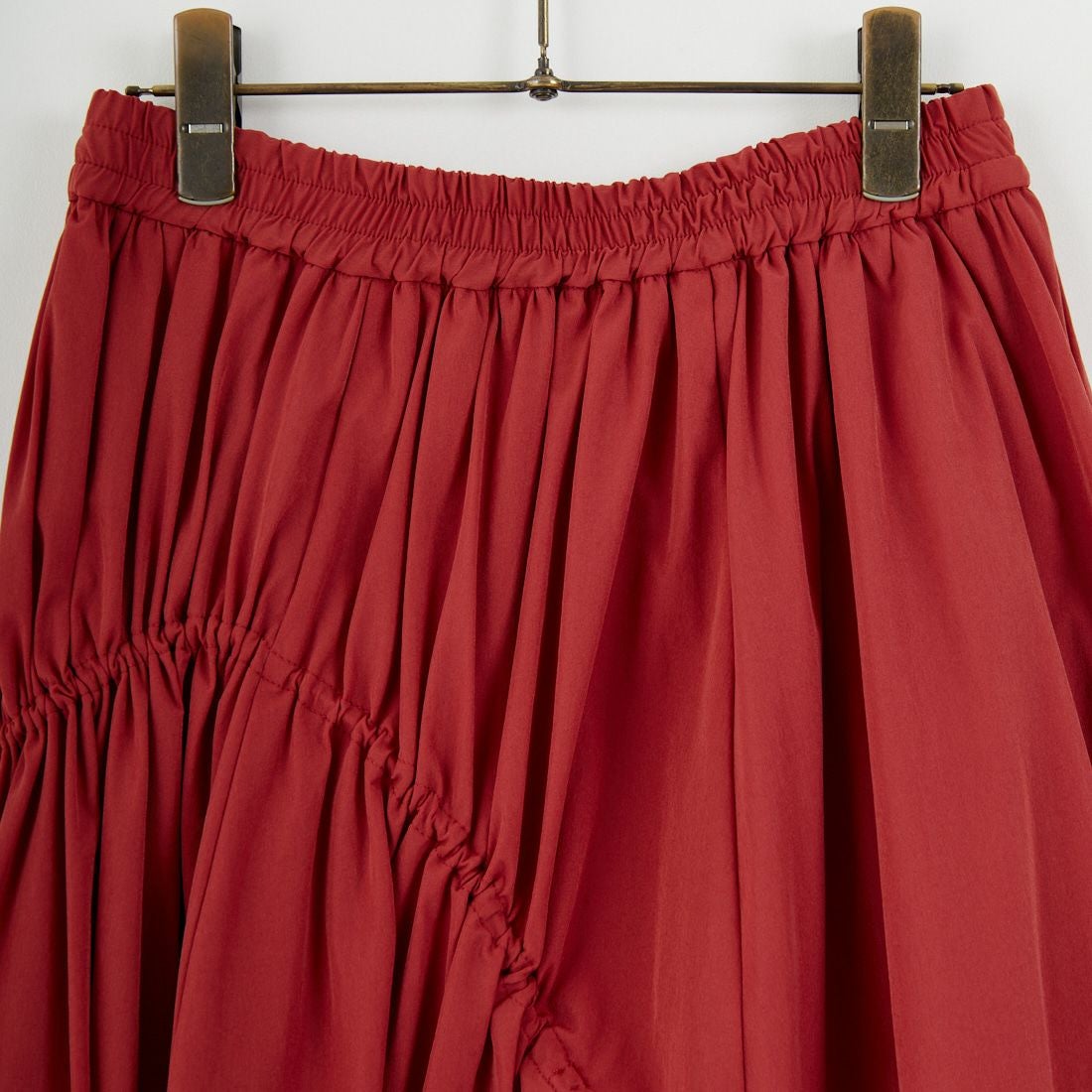 Jf Ready Made [ジェイエフレディメイド] ナイロンストレッチギャザースカート [755615] 22 ﾚｯﾄﾞ