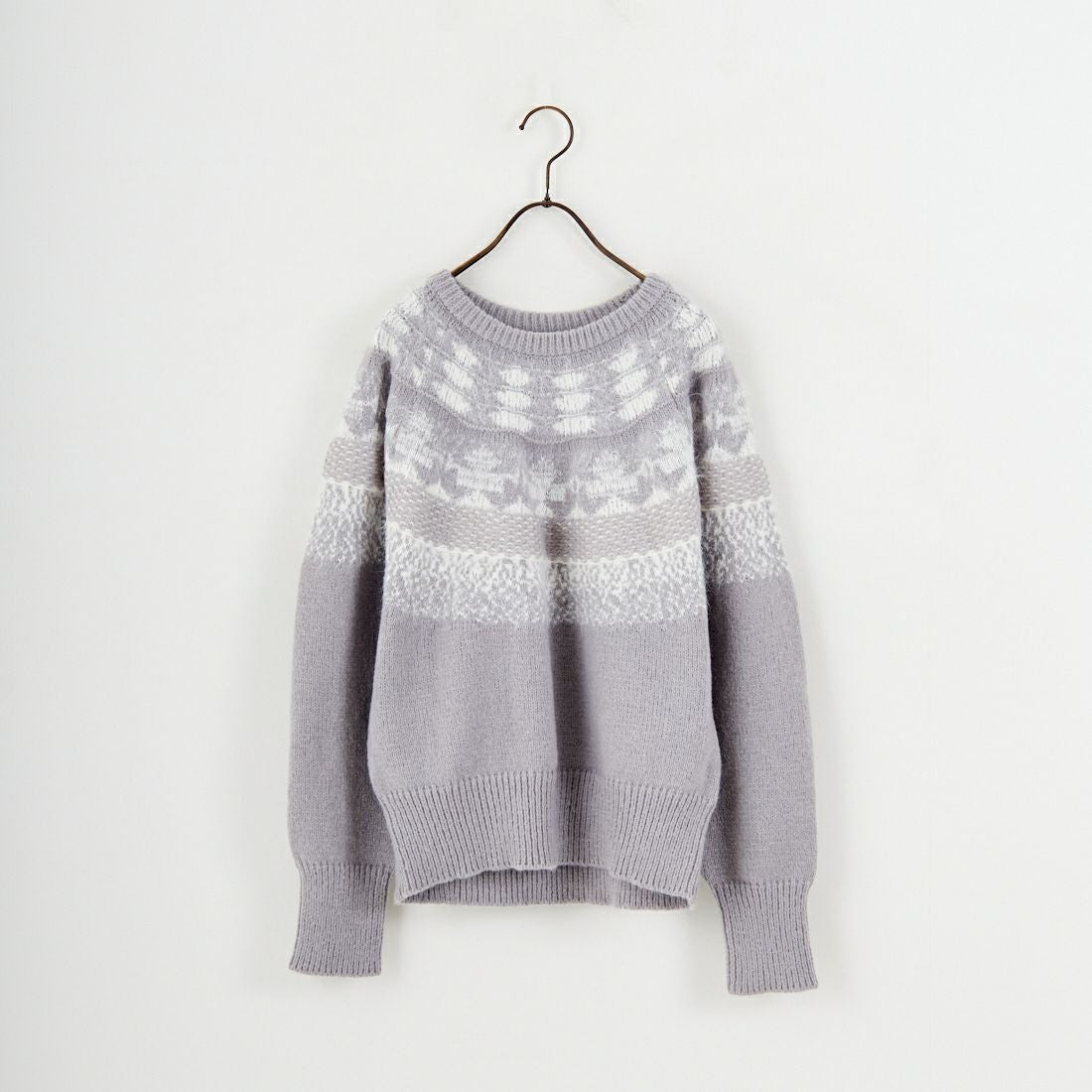 Jf Ready Made [ジェイエフレディメイド] ビーチヤーン求心柄ニット [735818] 12 ｸﾞﾚｰ