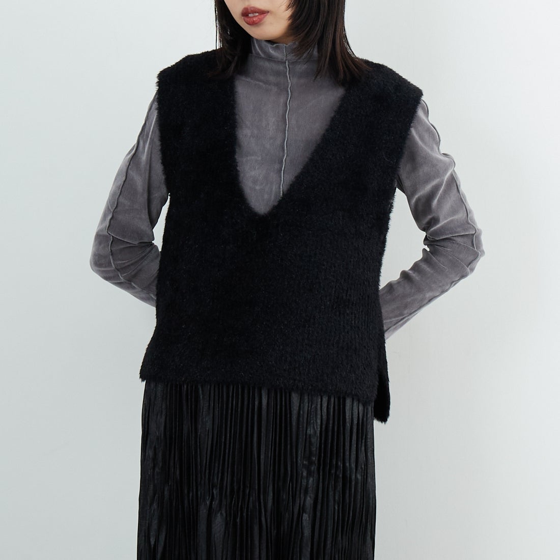 ﾌﾞﾗｯｸ&&モデル身長：162cm 着用サイズ：F&&