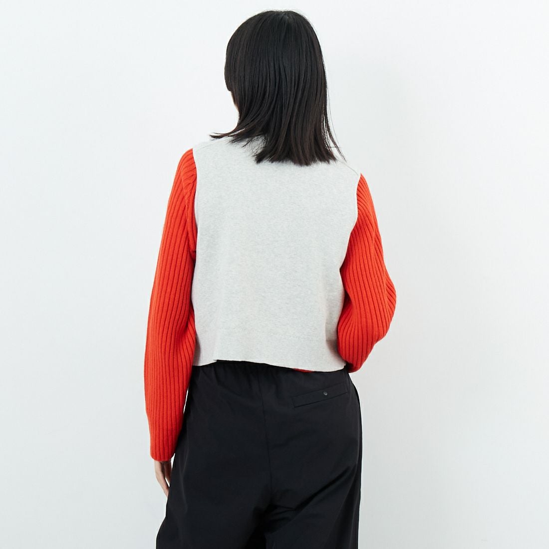 Jf Ready Made [ジェイエフレディメイド] ハイネックベスト [12580-MY] TOP GRAY &&モデル身長：162cm 着用サイズ：F&&