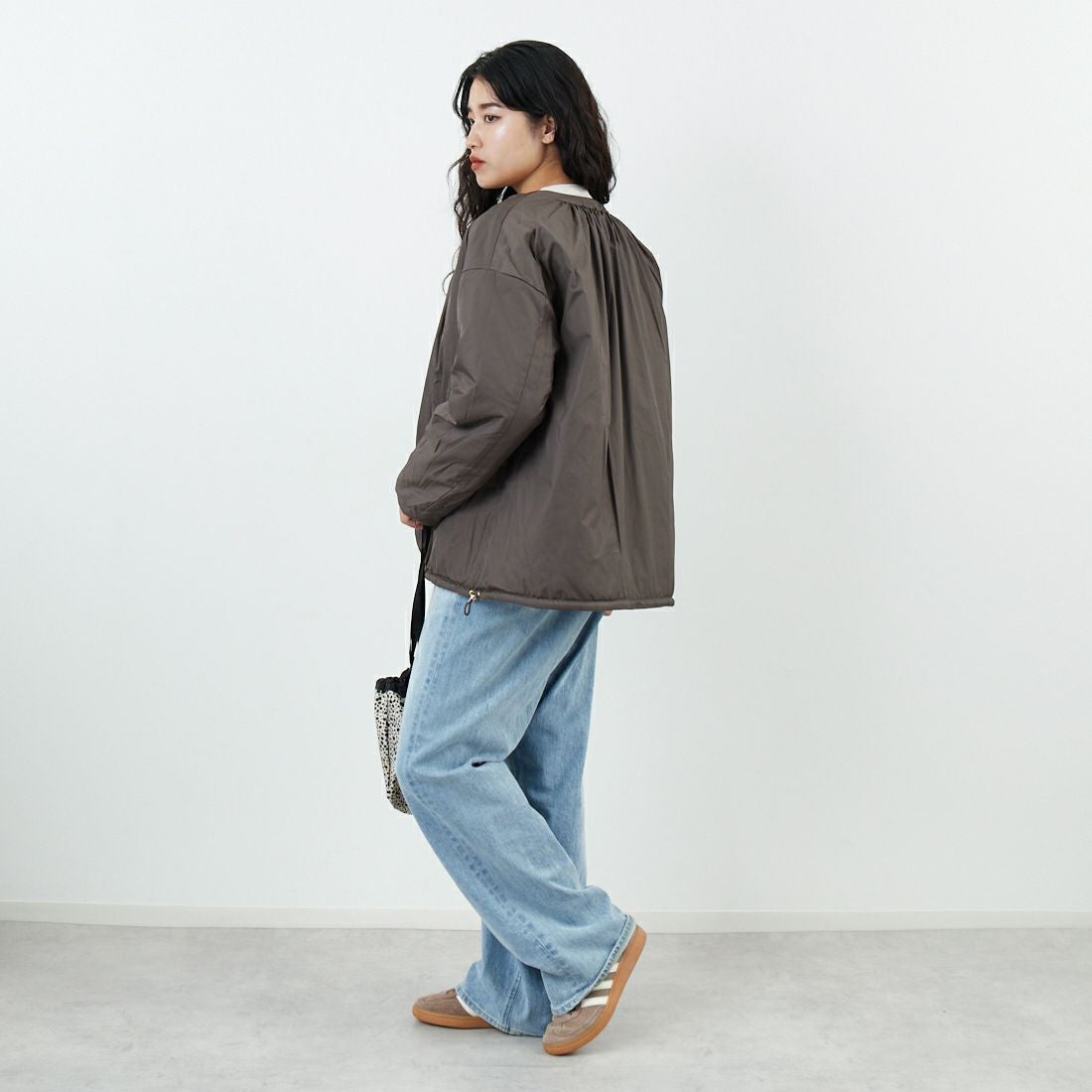 Jeans Factory Clothes [ジーンズファクトリークローズ] リバーシブルベロアキルトジャケット [785741] 66 ﾓｶ &&モデル身長：162cm 着用サイズ：F&&