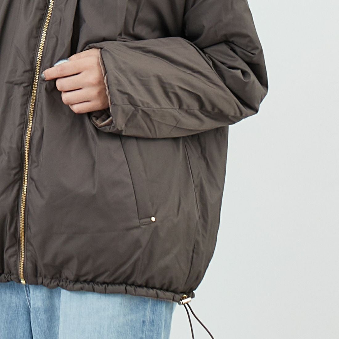 Jeans Factory Clothes [ジーンズファクトリークローズ] リバーシブルベロアキルトジャケット [785741] 66 ﾓｶ &&モデル身長：162cm 着用サイズ：F&&